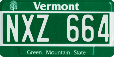 VT license plate NXZ664