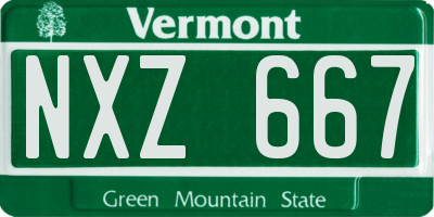 VT license plate NXZ667