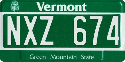 VT license plate NXZ674