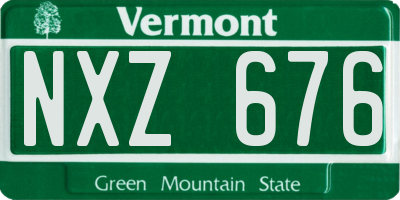 VT license plate NXZ676