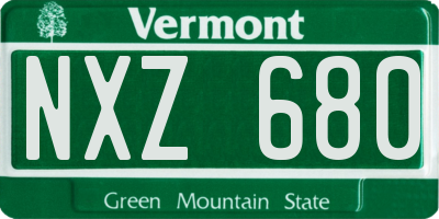 VT license plate NXZ680
