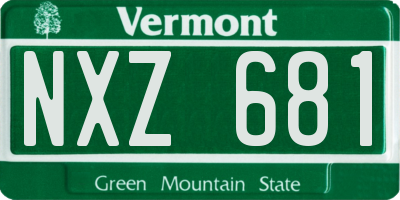 VT license plate NXZ681