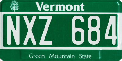 VT license plate NXZ684