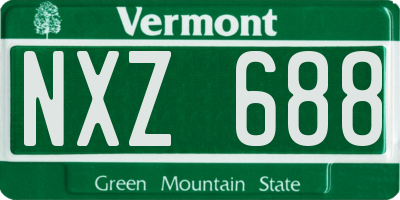 VT license plate NXZ688