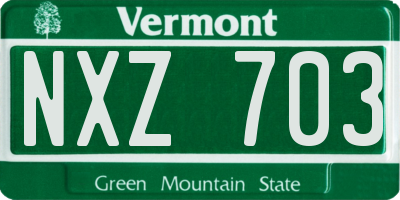 VT license plate NXZ703