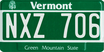 VT license plate NXZ706