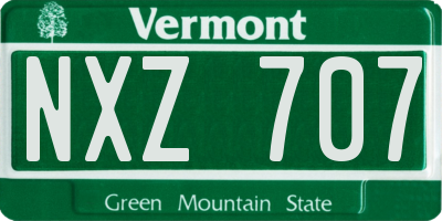 VT license plate NXZ707