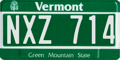 VT license plate NXZ714