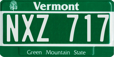 VT license plate NXZ717
