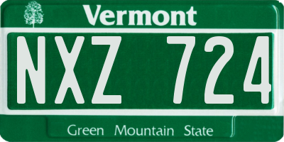 VT license plate NXZ724