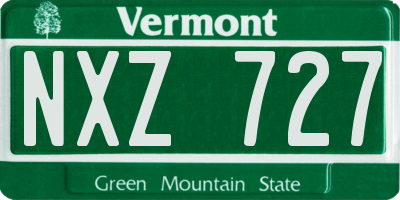 VT license plate NXZ727