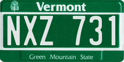 VT license plate NXZ731