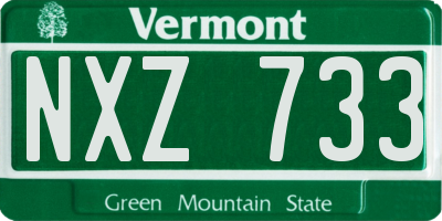 VT license plate NXZ733
