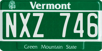 VT license plate NXZ746