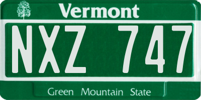 VT license plate NXZ747