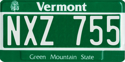 VT license plate NXZ755