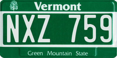 VT license plate NXZ759