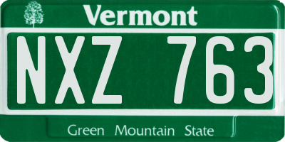 VT license plate NXZ763