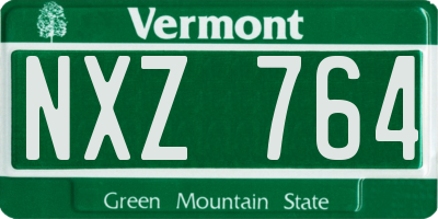 VT license plate NXZ764