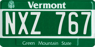 VT license plate NXZ767