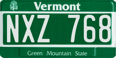 VT license plate NXZ768