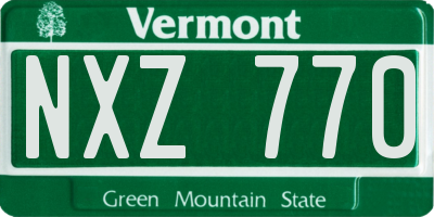 VT license plate NXZ770