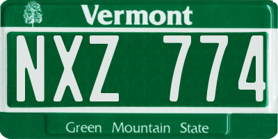 VT license plate NXZ774