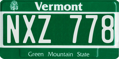 VT license plate NXZ778
