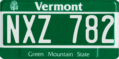 VT license plate NXZ782