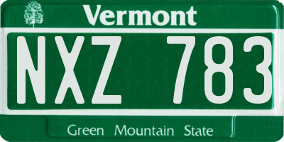 VT license plate NXZ783