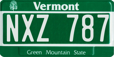 VT license plate NXZ787