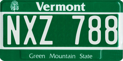 VT license plate NXZ788
