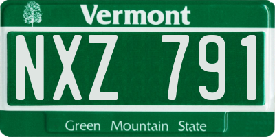 VT license plate NXZ791