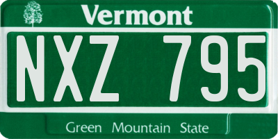 VT license plate NXZ795