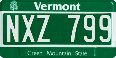 VT license plate NXZ799