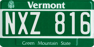 VT license plate NXZ816