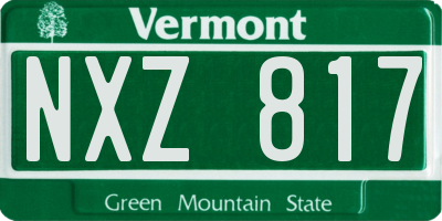 VT license plate NXZ817