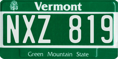 VT license plate NXZ819