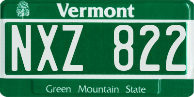 VT license plate NXZ822