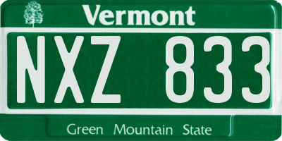 VT license plate NXZ833