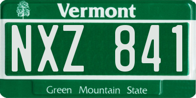 VT license plate NXZ841