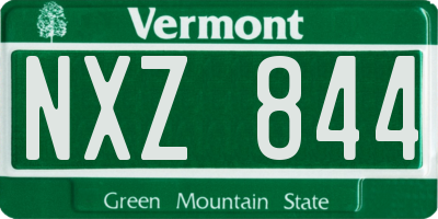VT license plate NXZ844