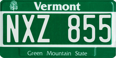 VT license plate NXZ855