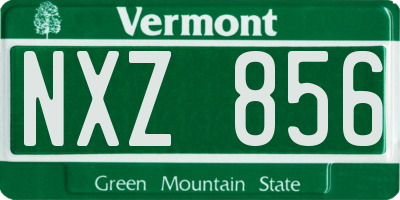 VT license plate NXZ856