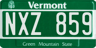 VT license plate NXZ859
