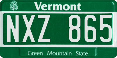 VT license plate NXZ865