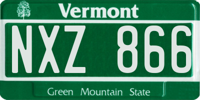 VT license plate NXZ866