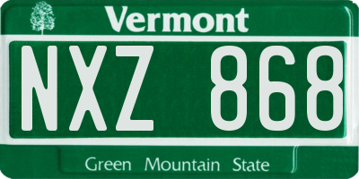 VT license plate NXZ868
