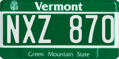 VT license plate NXZ870