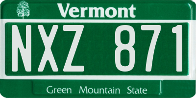 VT license plate NXZ871